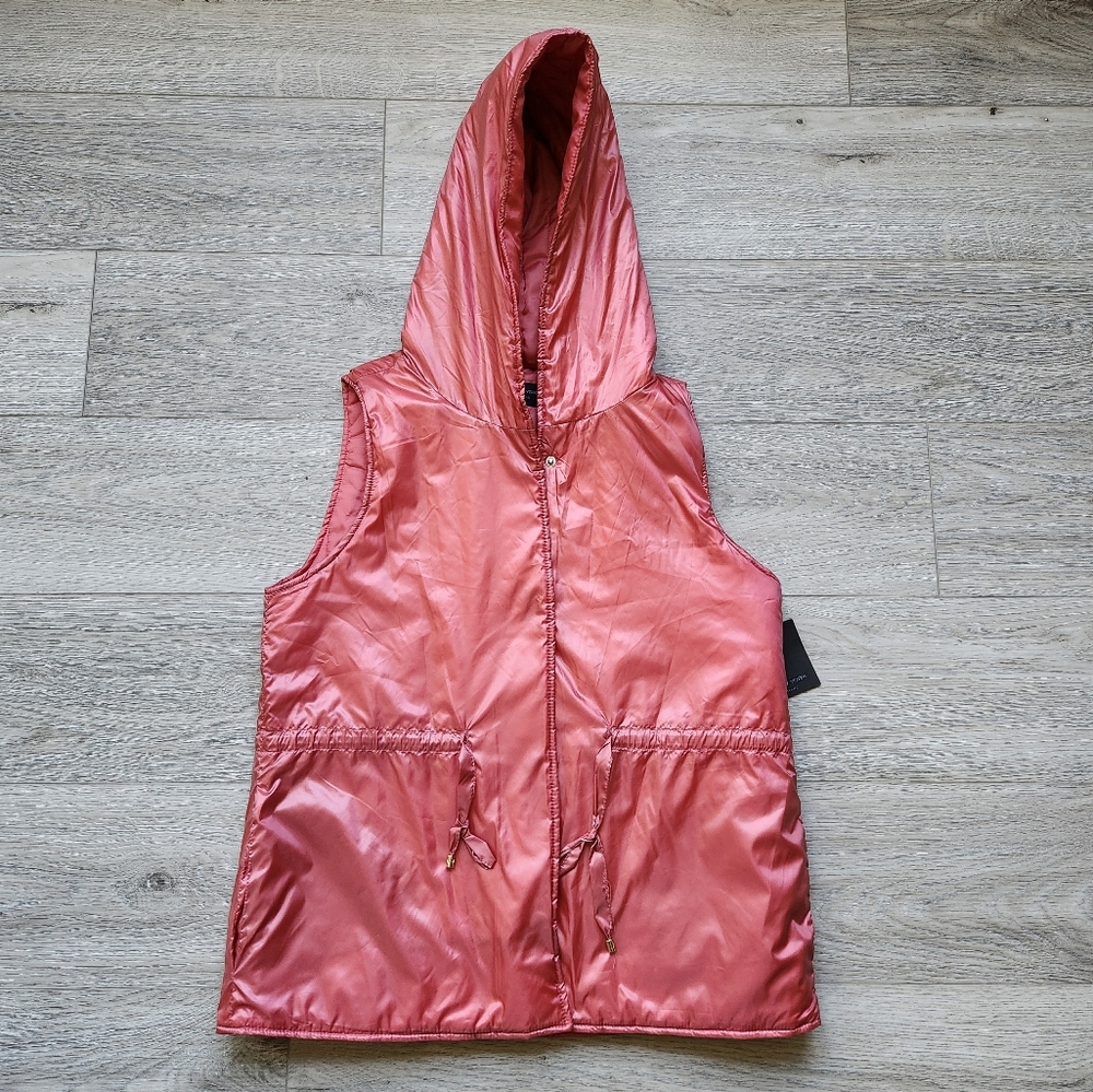 Marc New York Puffer Vest Jacket Womens Small Hooded Sleeveless Nwt